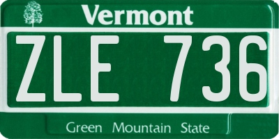 VT license plate ZLE736