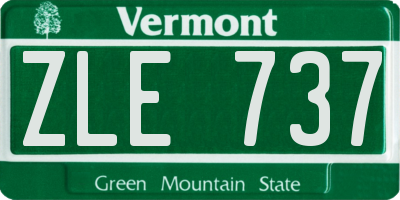 VT license plate ZLE737