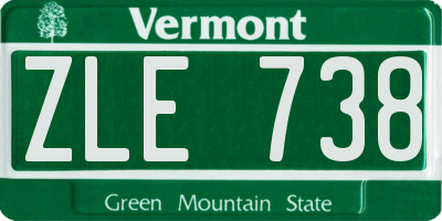 VT license plate ZLE738