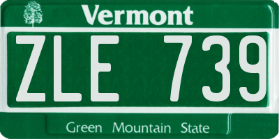 VT license plate ZLE739