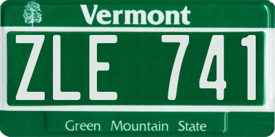 VT license plate ZLE741