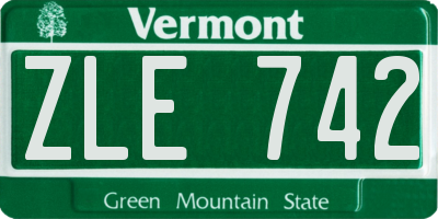 VT license plate ZLE742