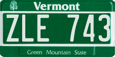VT license plate ZLE743