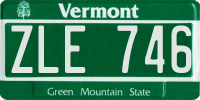 VT license plate ZLE746