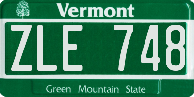 VT license plate ZLE748