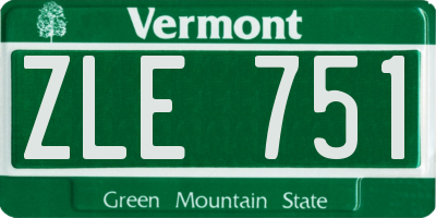VT license plate ZLE751