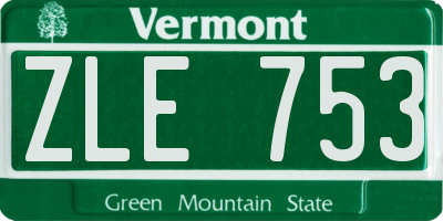 VT license plate ZLE753