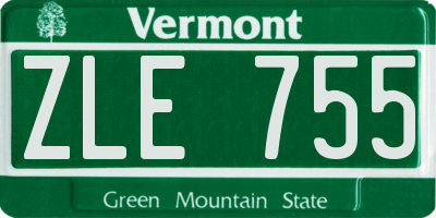 VT license plate ZLE755