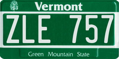 VT license plate ZLE757
