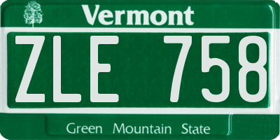 VT license plate ZLE758