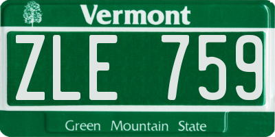 VT license plate ZLE759