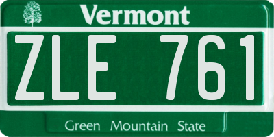 VT license plate ZLE761