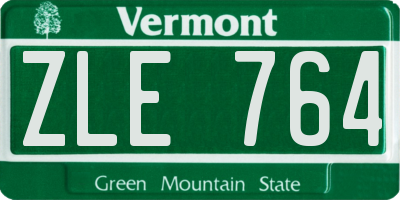 VT license plate ZLE764