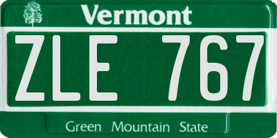 VT license plate ZLE767