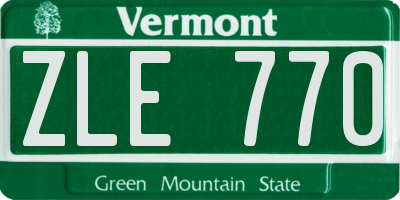 VT license plate ZLE770