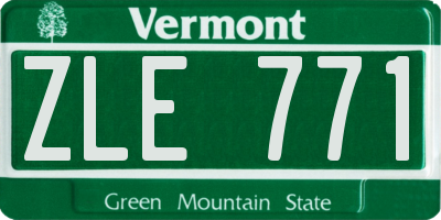 VT license plate ZLE771