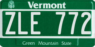 VT license plate ZLE772