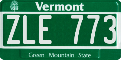 VT license plate ZLE773