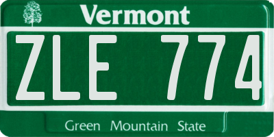 VT license plate ZLE774