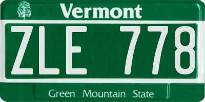 VT license plate ZLE778