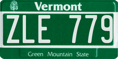 VT license plate ZLE779