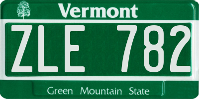 VT license plate ZLE782