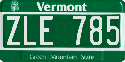 VT license plate ZLE785