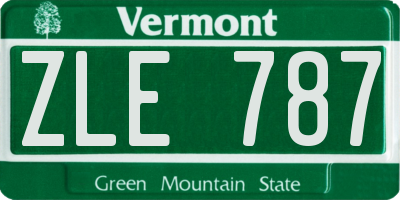 VT license plate ZLE787
