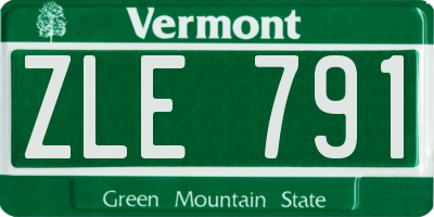 VT license plate ZLE791