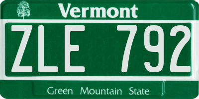 VT license plate ZLE792