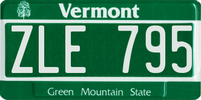 VT license plate ZLE795