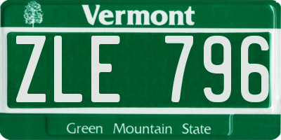 VT license plate ZLE796