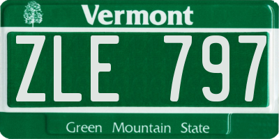 VT license plate ZLE797