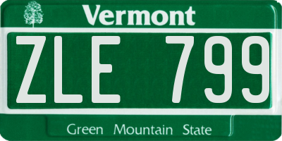 VT license plate ZLE799