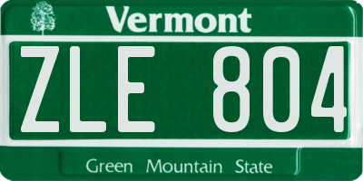 VT license plate ZLE804