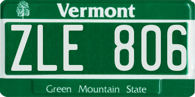 VT license plate ZLE806