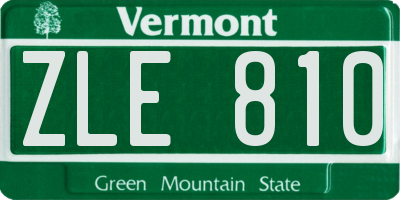 VT license plate ZLE810