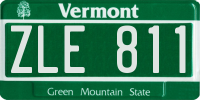VT license plate ZLE811