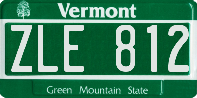VT license plate ZLE812