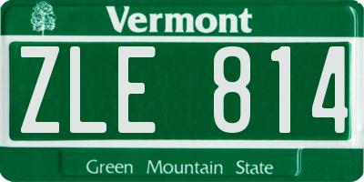 VT license plate ZLE814