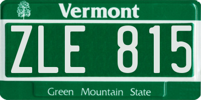 VT license plate ZLE815
