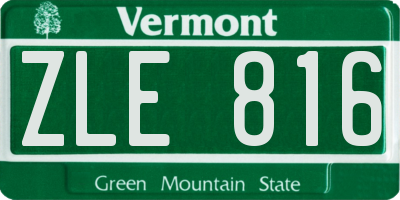 VT license plate ZLE816