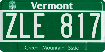 VT license plate ZLE817