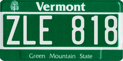 VT license plate ZLE818