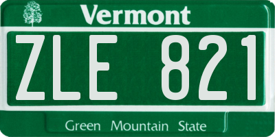 VT license plate ZLE821