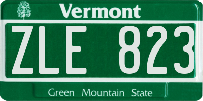VT license plate ZLE823