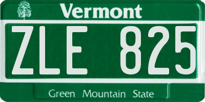 VT license plate ZLE825