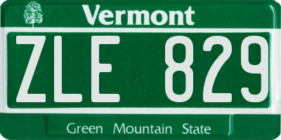 VT license plate ZLE829