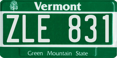 VT license plate ZLE831