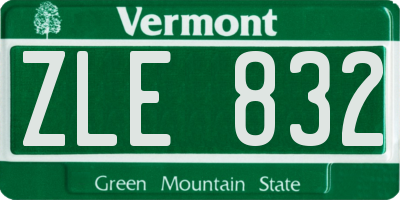 VT license plate ZLE832
